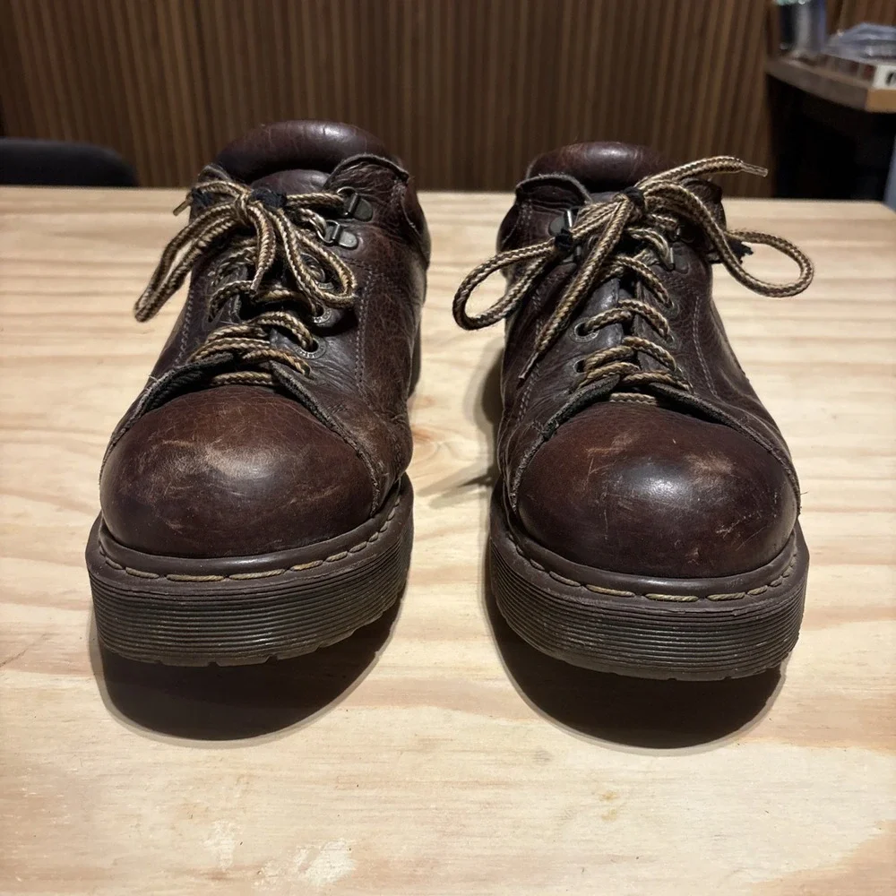Dr Martens 8312 Vintage 90s Y2K Brown Leather Chunky Shoes Via Boots Mens Sz 11